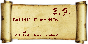 Balló Flavián névjegykártya